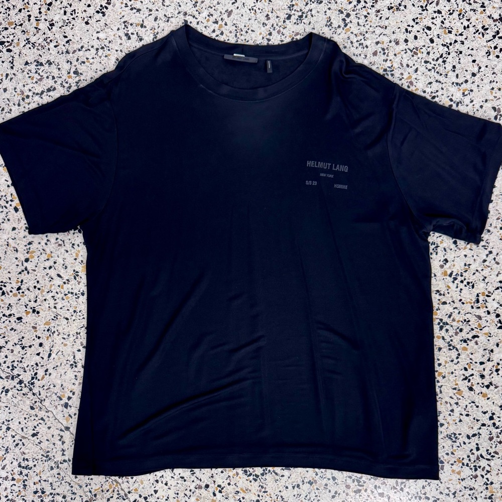 Men’s Helmut Lang S/S 2023 Black Viscose T-shirt in XL